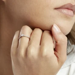 Histoire d'Or Bague Solitaire Hemera platine blanc diamant Hot