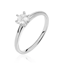 Histoire d'Or Bague Solitaire Ibtisem Or Blanc Diamant Discount