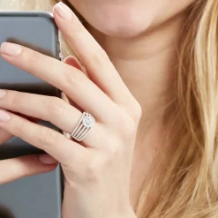 Histoire d'Or Bague Solitaire Iolente Argent Oxyde De Zirconium Outlet