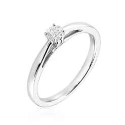 Histoire d'Or Bague Solitaire Iris or blanc diamant New
