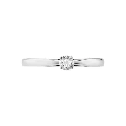 Histoire d'Or Bague Solitaire Iris or blanc diamant New