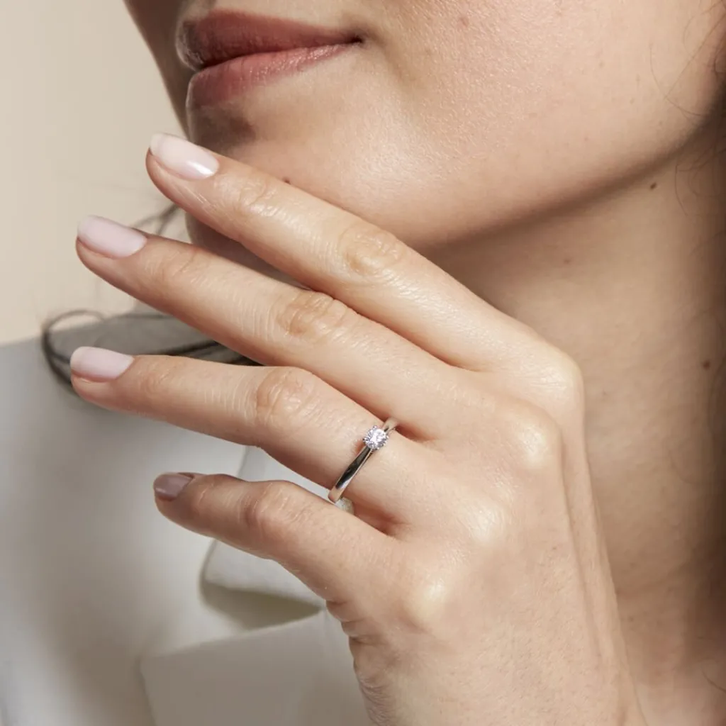 Histoire d'Or Bague Solitaire Iris or blanc diamant Online