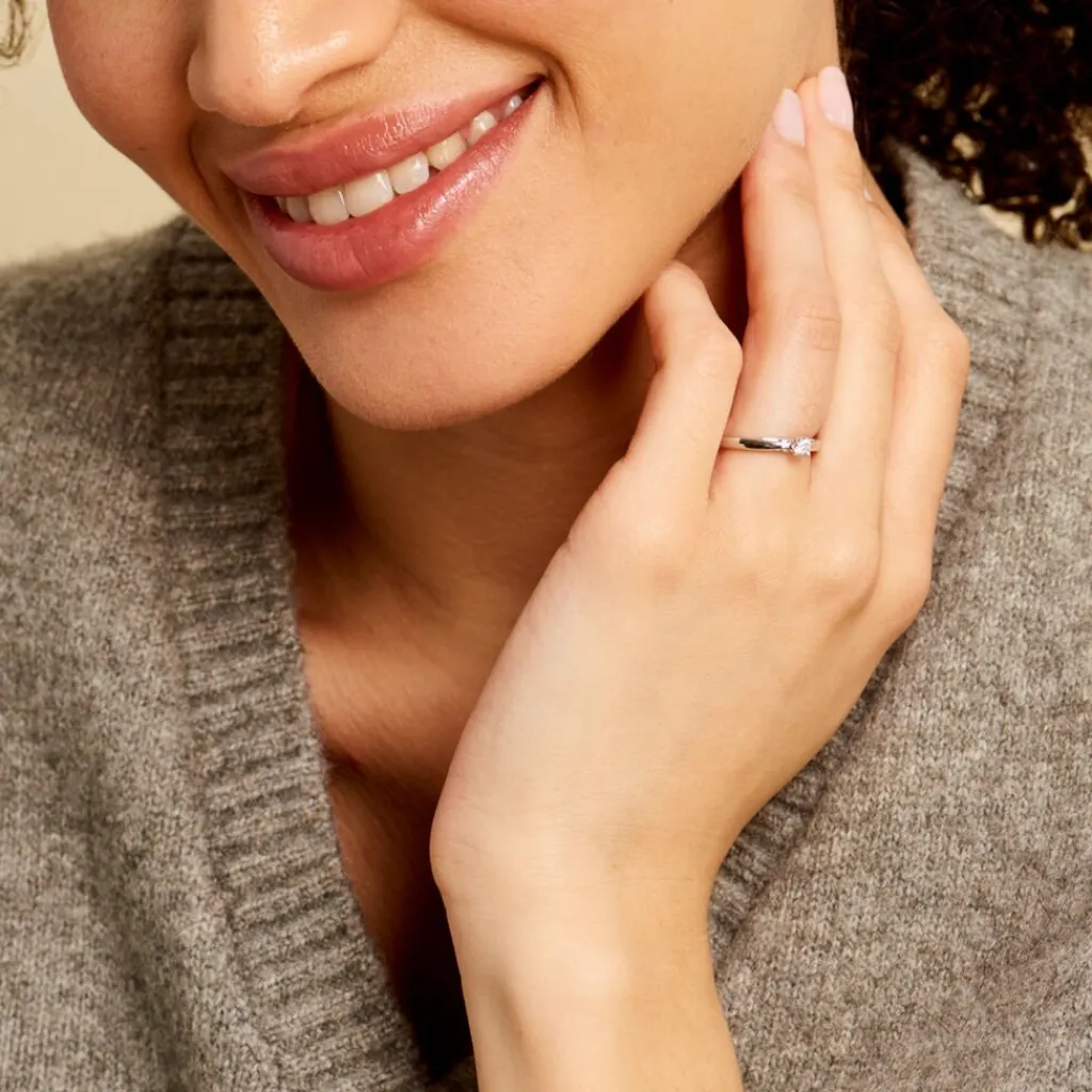 Histoire d'Or Bague Solitaire Iris or blanc diamant Discount