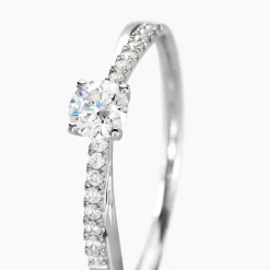 Histoire d'Or Bague Solitaire Kanel Or Blanc Oxyde De Zirconium Hot