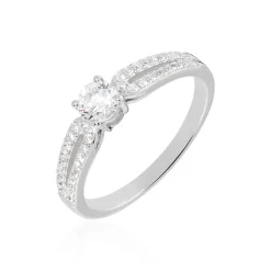 Histoire d'Or Bague Solitaire Katalina Or Blanc Diamant Outlet