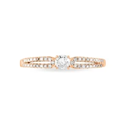 Histoire d'Or Bague Solitaire Katalina or rose diamant