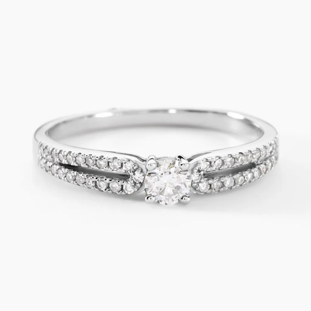 Histoire d'Or Bague Solitaire Katalina or blanc diamant