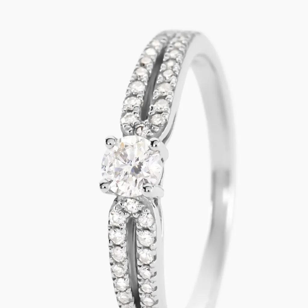 Histoire d'Or Bague Solitaire Katalina or blanc diamant