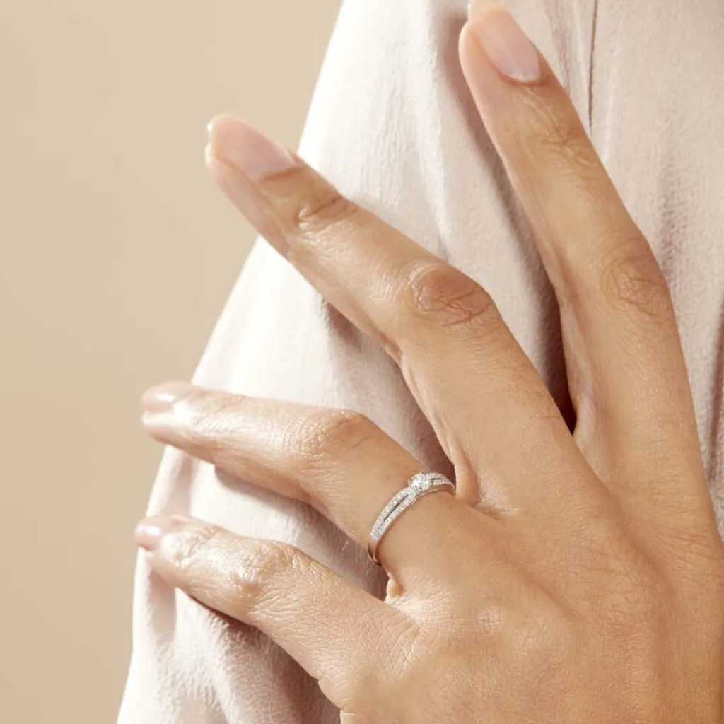 Histoire d'Or Bague Solitaire Katalina or blanc diamant