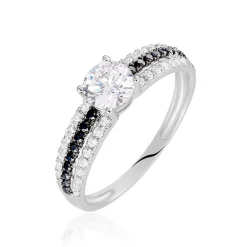 Histoire d'Or Bague Solitaire Katrina Or Blanc Oxyde De Zirconium New