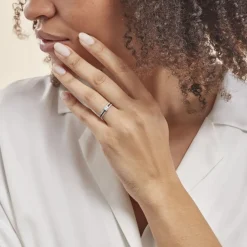 Histoire d'Or Bague Solitaire Katrina Or Blanc Oxyde De Zirconium New