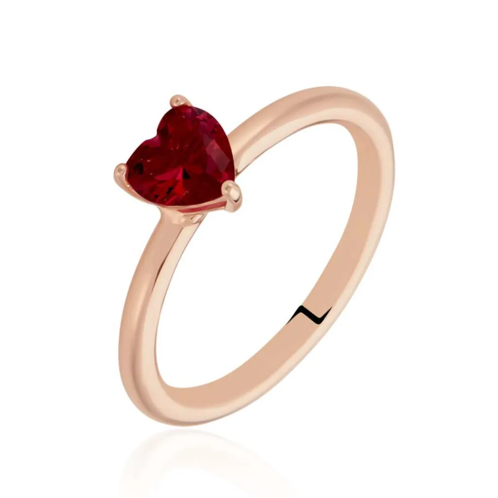 Histoire d'Or Bague Solitaire Kelvyn Argent Rose Oxyde De Zirconium argent rose oxyde rouge Discount