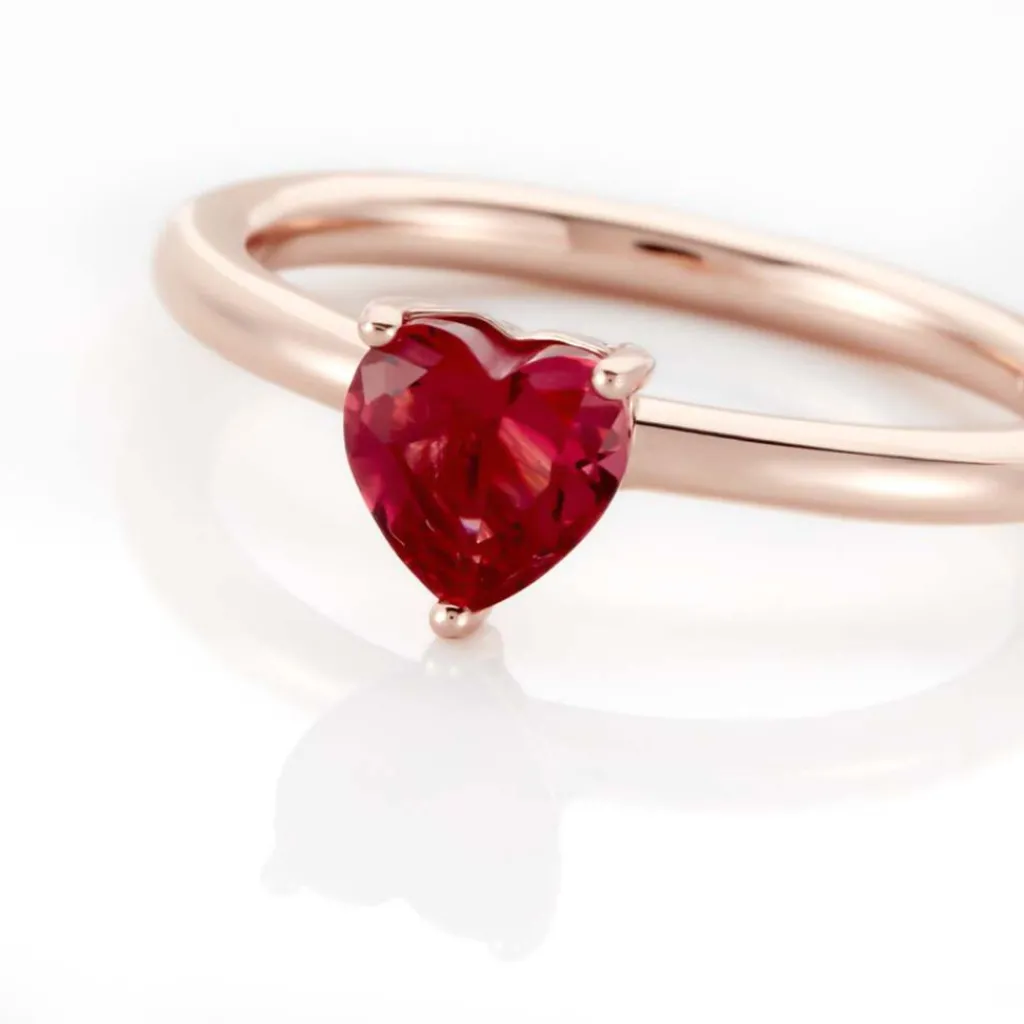 Histoire d'Or Bague Solitaire Kelvyn Argent Rose Oxyde De Zirconium argent rose oxyde rouge Discount