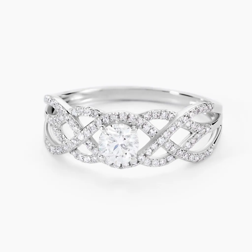 Histoire d'Or Bague Solitaire Kendra Or Blanc Diamant