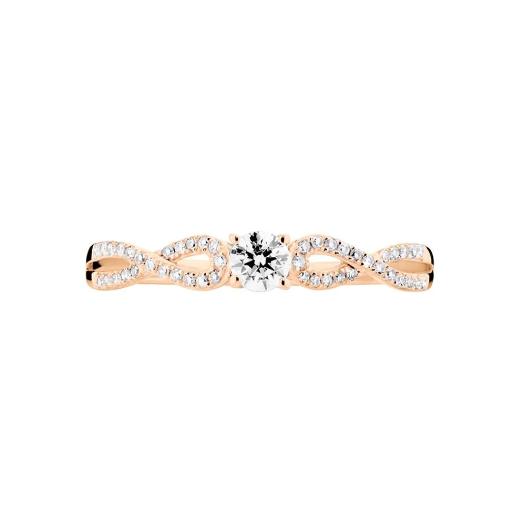 Histoire d'Or Bague Solitaire Livia Or Rose Diamant Hot