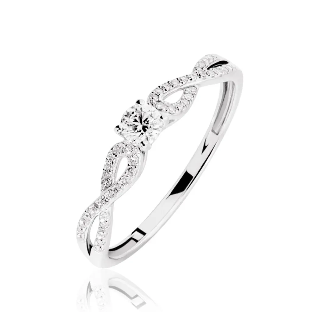 Histoire d'Or Bague Solitaire Livia Or Blanc Diamant Sale