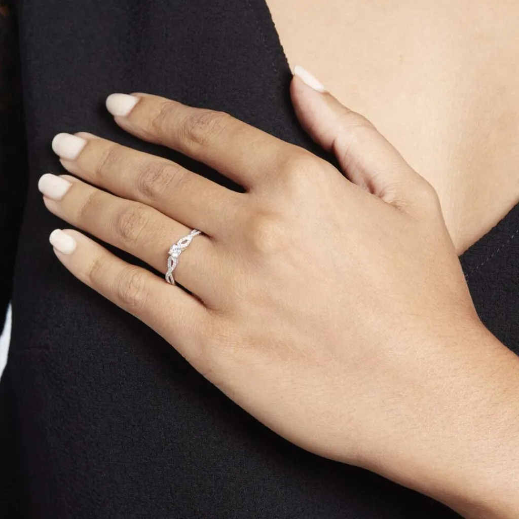 Histoire d'Or Bague Solitaire Livia Or Blanc Diamant Sale