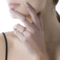 Histoire d'Or Bague Solitaire Loren Or Blanc Diamant Outlet