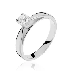 Histoire d'Or Bague Solitaire Loren Or Blanc Diamant Outlet