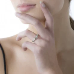 Histoire d'Or Bague Solitaire Loren Or Blanc Diamant Outlet