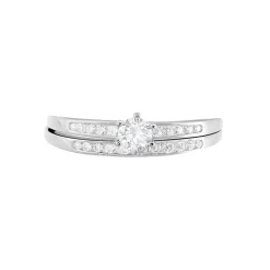 Histoire d'Or Bague Solitaire Maella Argent Blanc Oxyde De Zirconium
