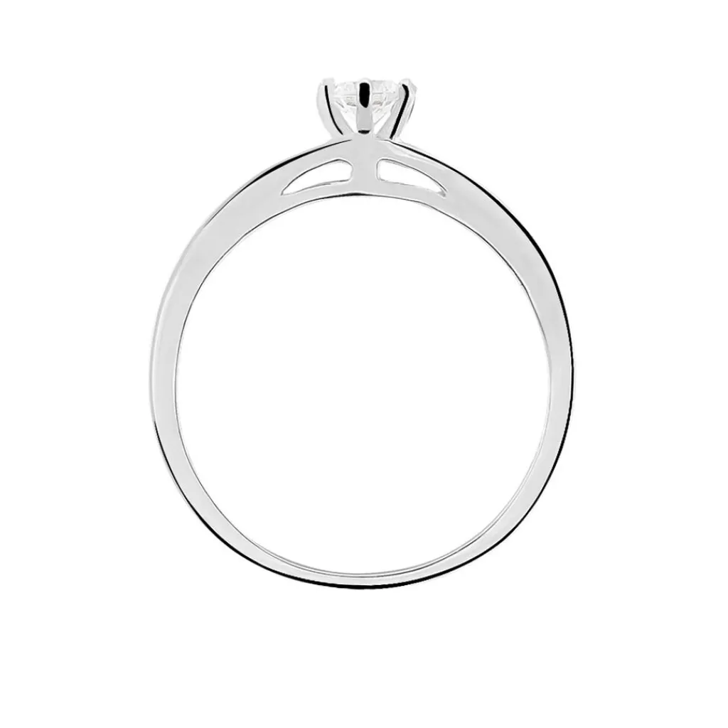 Histoire d'Or Bague Solitaire Maella Argent Blanc Oxyde De Zirconium