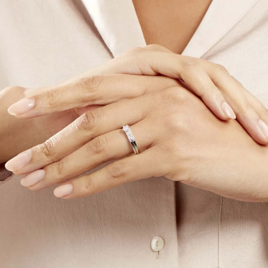 Histoire d'Or Bague Solitaire Maella Argent Blanc Oxyde De Zirconium