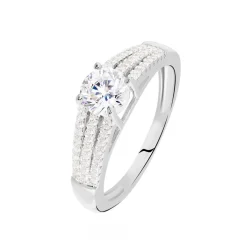 Histoire d'Or Bague Solitaire Maelline Argent Blanc Oxyde De Zirconium Online