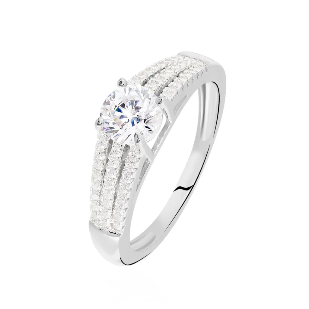 Histoire d'Or Bague Solitaire Maelline Argent Blanc Oxyde De Zirconium Online