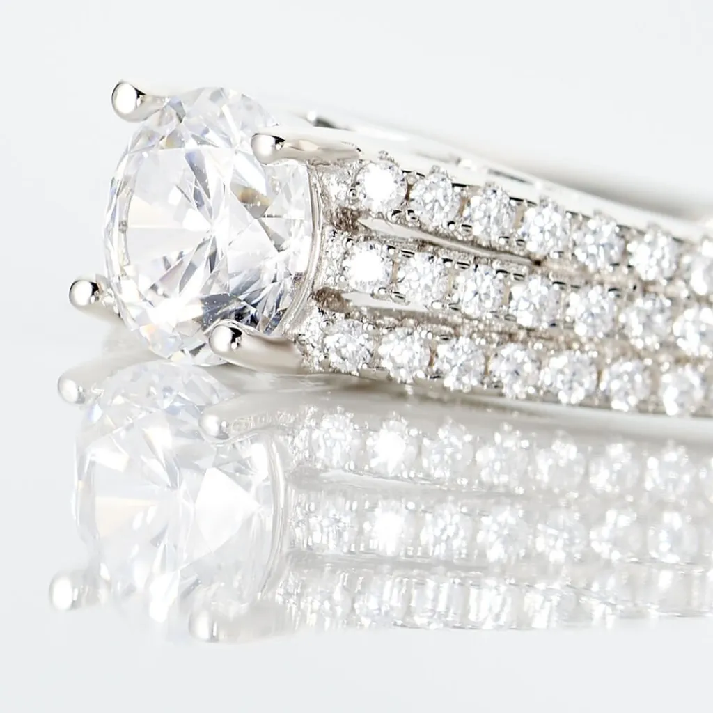 Histoire d'Or Bague Solitaire Maelline Argent Blanc Oxyde De Zirconium Online