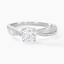 Histoire d'Or Bague Solitaire Maellyne Argent Blanc Oxyde De Zirconium Outlet