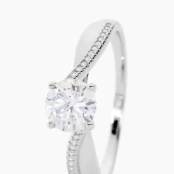 Histoire d'Or Bague Solitaire Maellyne Argent Blanc Oxyde De Zirconium Outlet