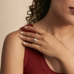 Histoire d'Or Bague Solitaire Maellyne Argent Blanc Oxyde De Zirconium Outlet