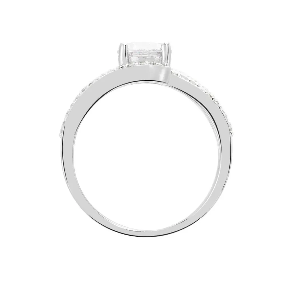 Histoire d'Or Bague Solitaire Maggy Argent Blanc Oxyde De Zirconium New