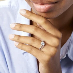 Histoire d'Or Bague Solitaire Maggy Argent Blanc Oxyde De Zirconium New