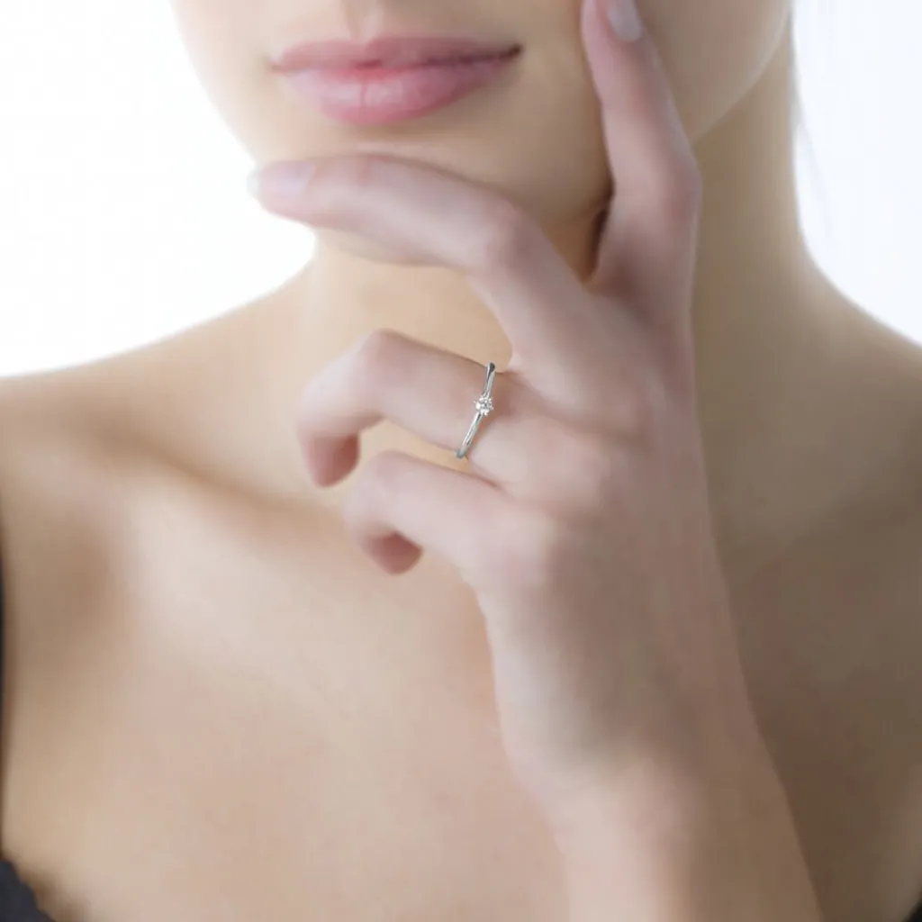 Histoire d'Or Bague Solitaire Mai-li Or Blanc Diamant
