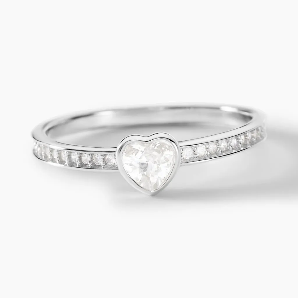 Histoire d'Or Bague Solitaire Mathylda Argent Blanc Oxyde De Zirconium Sale