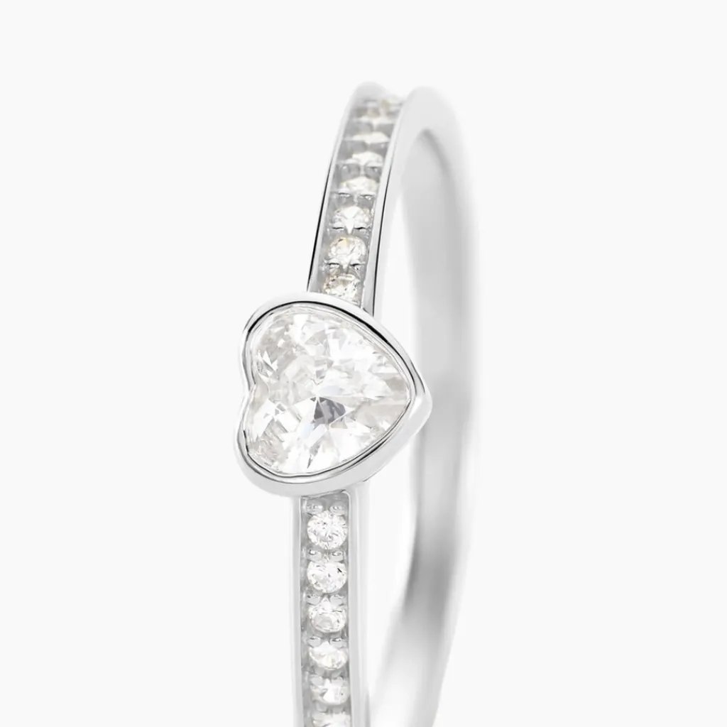 Histoire d'Or Bague Solitaire Mathylda Argent Blanc Oxyde De Zirconium Sale