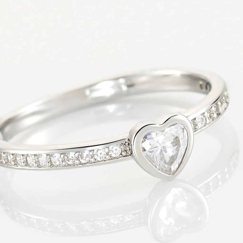 Histoire d'Or Bague Solitaire Mathylda Argent Blanc Oxyde De Zirconium Sale