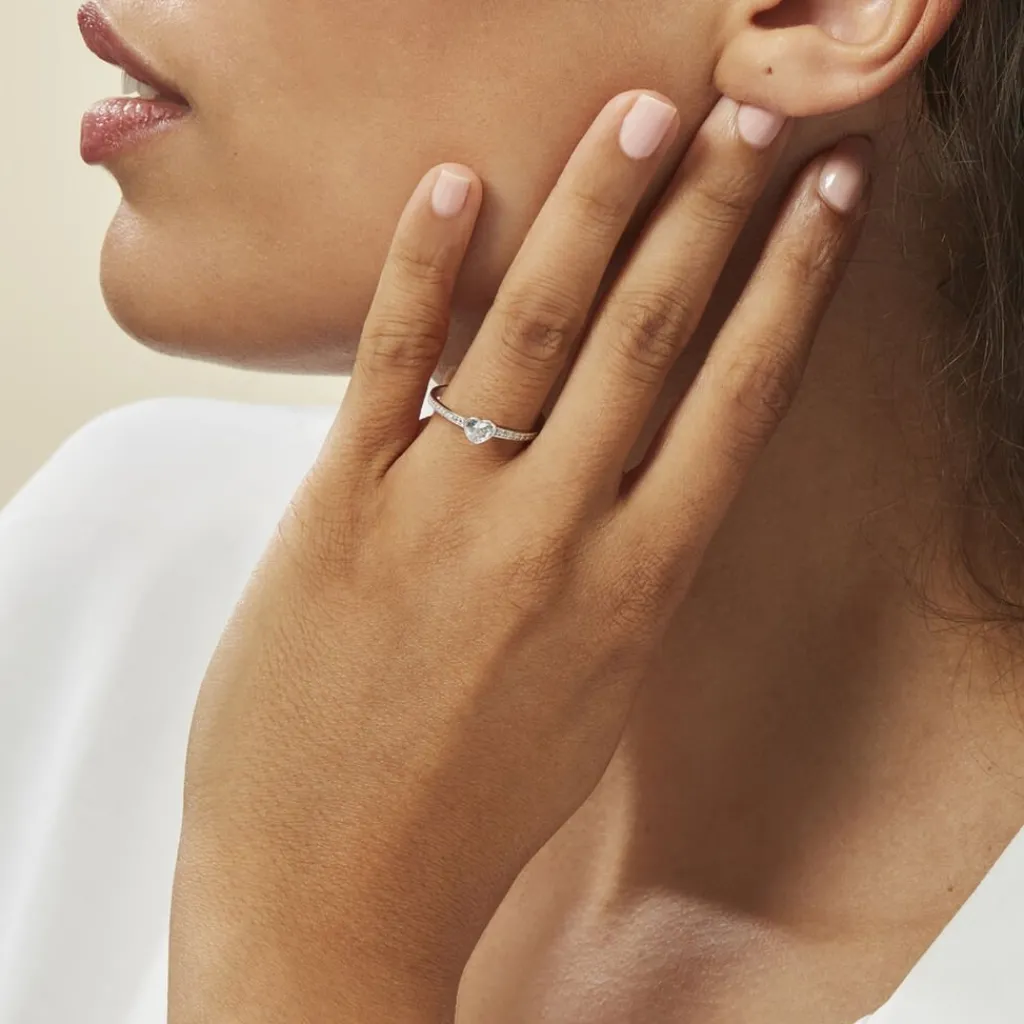 Histoire d'Or Bague Solitaire Mathylda Argent Blanc Oxyde De Zirconium Sale