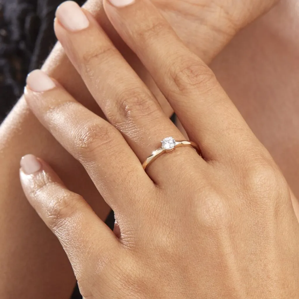 Histoire d'Or Bague Solitaire Maylis Or Jaune Oxyde De Zirconium New