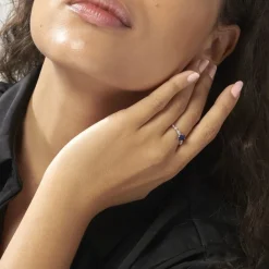 Histoire d'Or Bague Solitaire Michaela Or Blanc Saphir Et Diamant Outlet