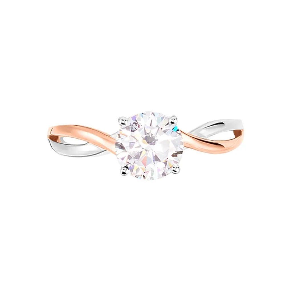 Histoire d'Or Bague Solitaire Micheline Or Bicolore Oxyde De Zirconium Sale