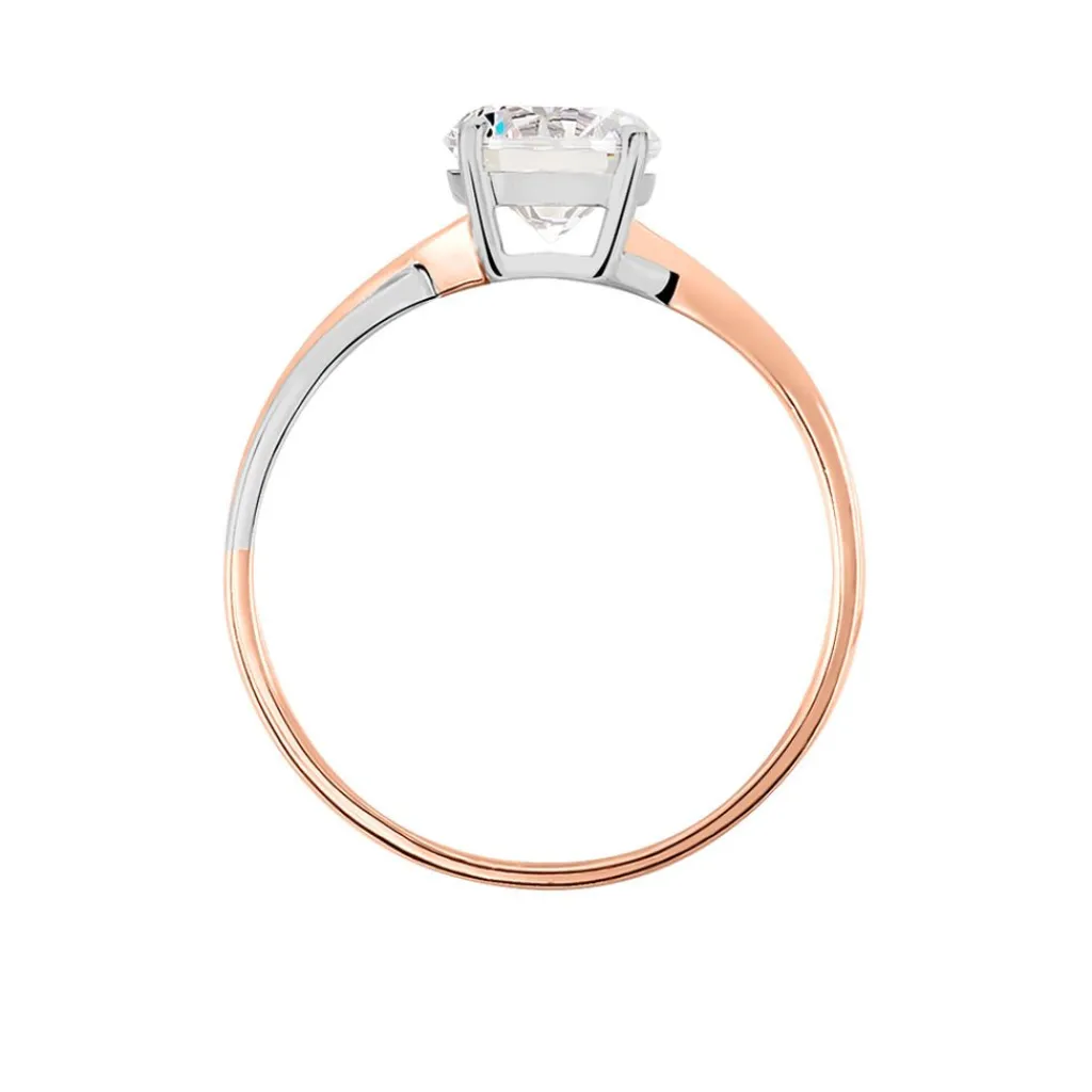 Histoire d'Or Bague Solitaire Micheline Or Bicolore Oxyde De Zirconium Sale