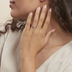 Histoire d'Or Bague Solitaire Micheline Or Bicolore Oxyde De Zirconium Sale