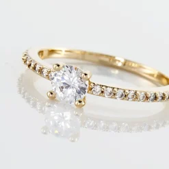 Histoire d'Or Bague Solitaire Mireilla De Zirconium plaqué or jaune oxyde Clearance