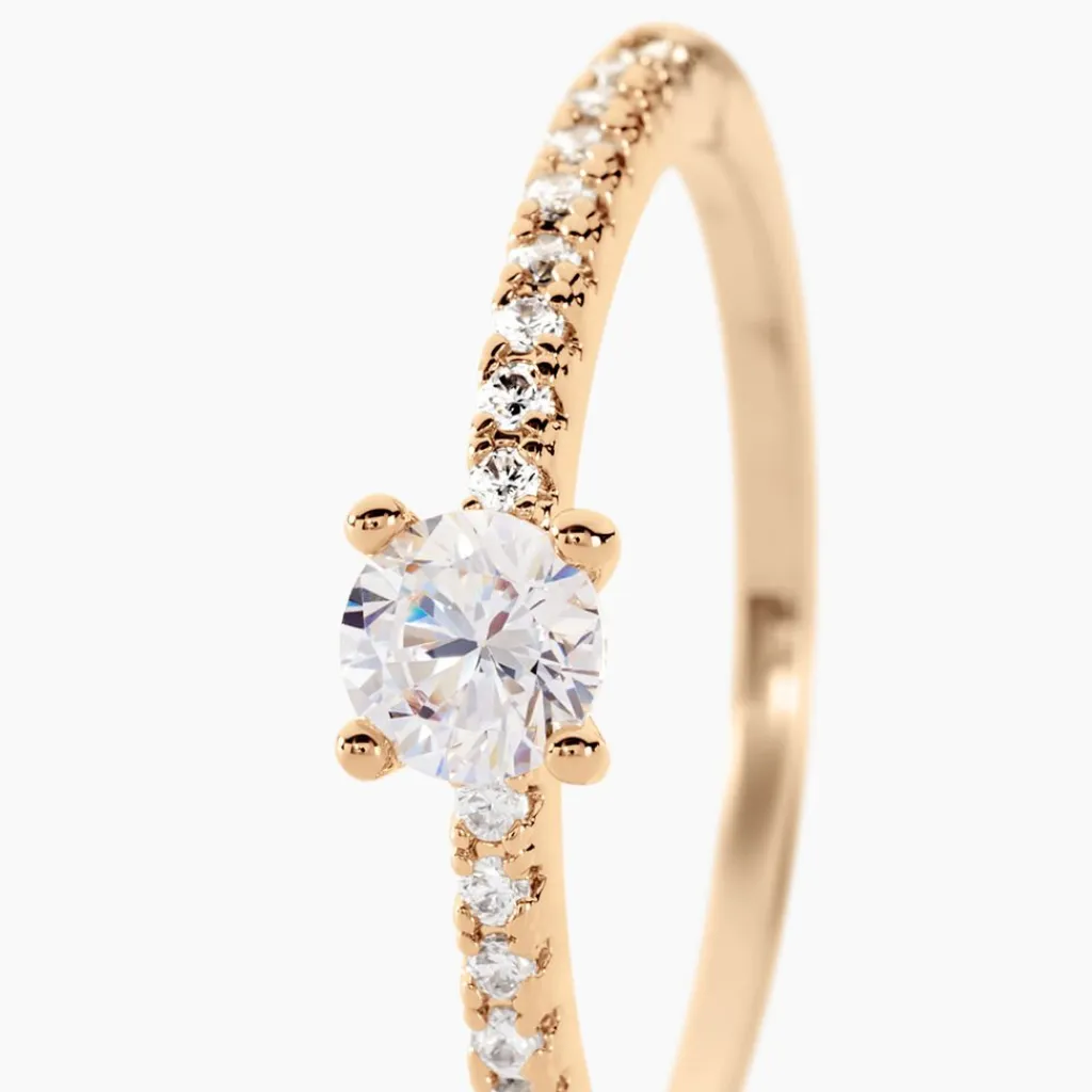 Histoire d'Or Bague Solitaire Mireilla De Zirconium plaqué or jaune oxyde Sale