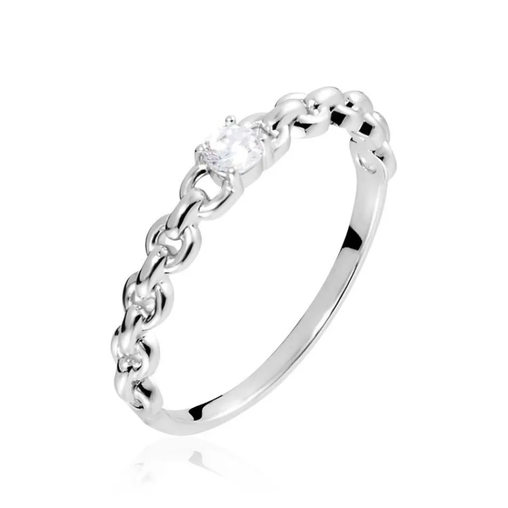 Histoire d'Or Bague Solitaire Moccus Argent Blanc Oxyde De Zirconium Sale