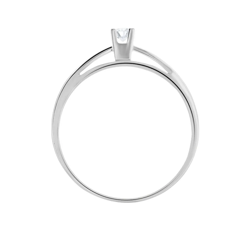 Histoire d'Or Bague Solitaire Morrigane Or Blanc Diamant New