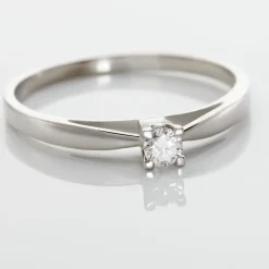 Histoire d'Or Bague Solitaire Morrigane Or Blanc Diamant New